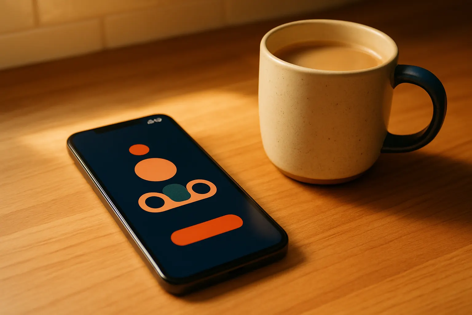 A smartphone on a kitchen counter showing a new voicemail notification